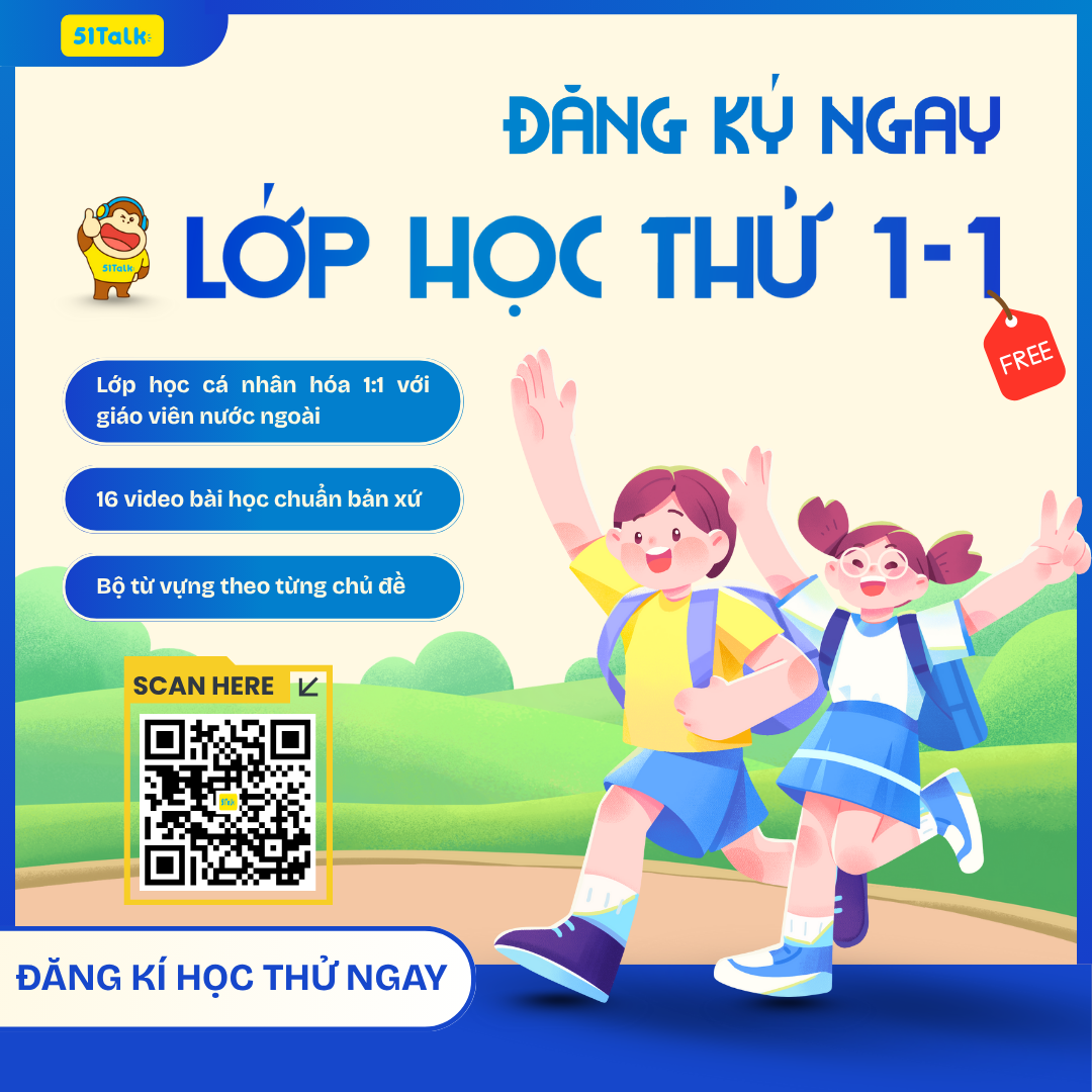 Quét mã QR để đăng ký 1 buổi học giao tiếp tiếng anh online miễn phí tại 51Talk